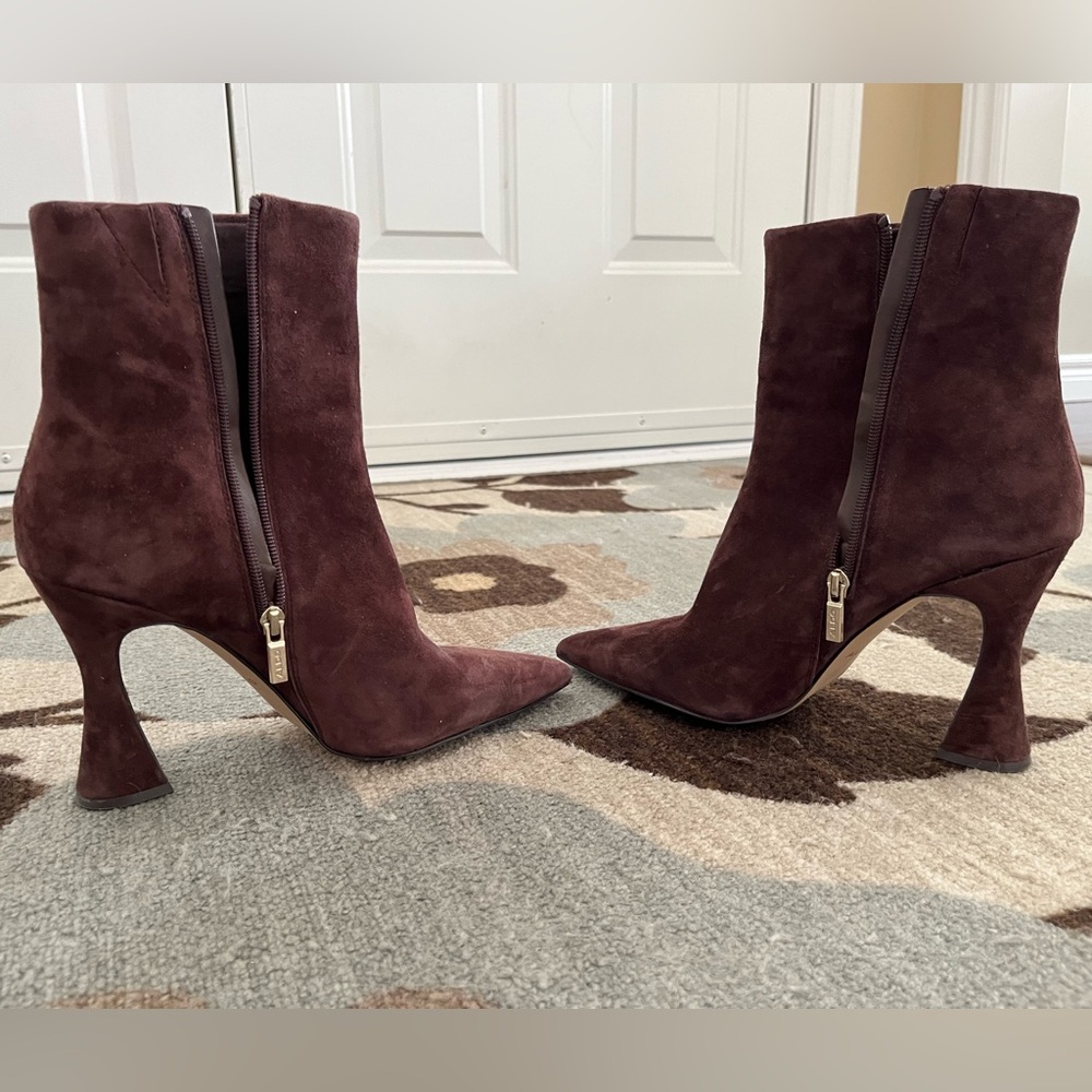 Aldo Dark Brown Suede Pointed-Toe Ankle Boots